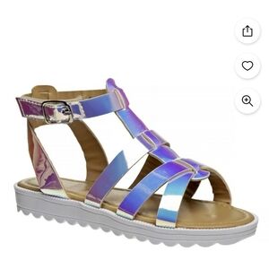 Holographic Strappy Sandals